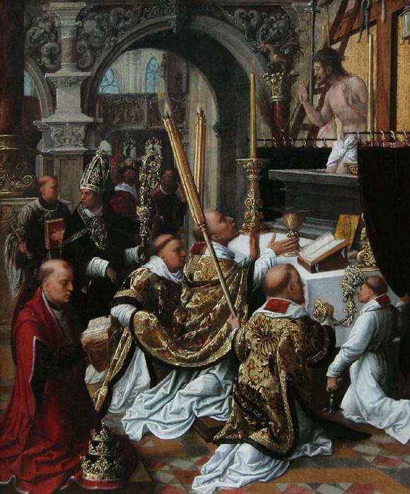 Misa de San Gregorio Magno. Adrien Ysenbrandt. XVIe.